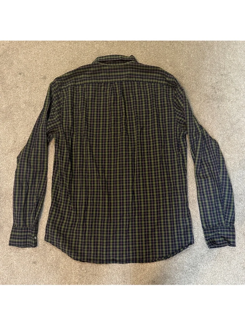 J. Crew Dark Green and Navy Plaid Button-Down Shirt